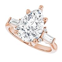 Moissanite Engagement Ring Set, 2 Rings with Diamonds, Promise Bridal Anniversary Bands