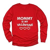 Tstars Mommy is My Valentine Shirts Boys Girls Valentines Day Kids Long Sleeve Shirt