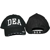 Black and White DEA Drug Enforcement Agency Law Enforcement 3D Baseball Hat Cap