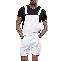 Overall Western Ripped Cargo Shorts for Man Summer Fall Denim Jumpsuits Shorts One Piece Man 2024 Fashion