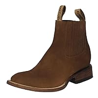 Texas Legacy Mens Brown Chelsea Ankle Boots Leather Cowboy Western Pull On