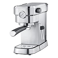 15 Bar Espresso Machine with Milk Frother, Expresso Coffee Machines, Stainless Steel Espresso Maker for Cappuccino and Latte, Small Coffee Maker with Frother - Compact Design for Home
