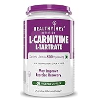 aelona HealthyHey L-Carnitine & L-Tartrate (LCLT)-Support Transport of Fats to Muscles - 60 Vegetable Capsules (Pack of 1)