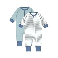 Teach Leanbh Toddler Baby Boys Girls 2-Pack Pajamas Cotton 2 Way Zipper Long Sleeve Footless Romper Sleep and Play
