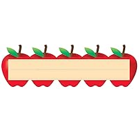 Hygloss Die-Cut Name Plate - Great Teaching Tool - Perfect for Labeling in Classroom & Other Uses - Red Apples - 9.5 x 3 inches - 30 Pk