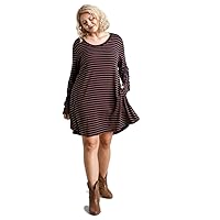 Umgee Women's Striped Long Sleeve Casual Dress