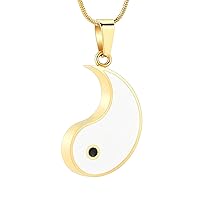 Cremation Jewelry Yin Yang Pendant Necklace Stainless Steel Taiji Bagua Urn Jewelry for Ashes Keepsake Funeral Casket Jewelry