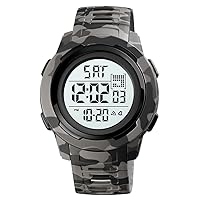 Outdoor Sport Watch 50M Waterproof Digital Watch Alarm Clock LED Backlight Chronograph Camouflage Resin Strap Watch for Men
