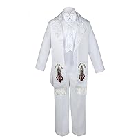 Boys Christening Baptism Suits Tuxedo White Tail Guadalupe Stole S-7