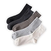 Men's Classic Casual Cotton Socks - 5 Pairs in Black, White, Dark Grey, Light Grey, Brown (CMAXISNCS15)