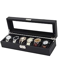 Watch Box 6 Grid Watch Display Storage Box Jewelry Collection Case Organiser Holder Wooden Watch Organizer Collection (Size : 35 11.5 8cm)