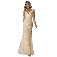 Long Straight Evening Dresses Crewneck Sleeveless Floor-Length Gown Bridesmaid Dress for Women