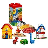 Lego Year 2013 Bucket Series Set #10664 - LEGO CREATIVE TOWER with Reusable Storage Box, Farmyard and Dinosaur-Themed Elements, Brick Separator and 3 Worker Minifigures (Total Pieces: 1600)