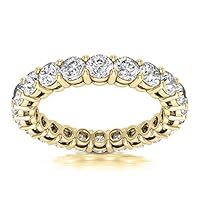 1.00 carat Cttw Round Brilliant Natural Diamond 14k REAL Yellow or White or Rose/Pink Gold or Platinum Women’s Ladies Eternity Wedding Anniversary Stackable Ring Band many Ring Sizes (SI1-SI2 Clarity)