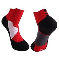 3 Pairs Red Black Breathable Compression Running Sock Size Regular #MNBP
