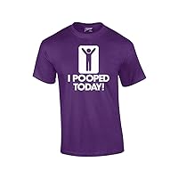 I Pooped Today T-Shirt Funny Humorous Comic Stick Figure Sign Happy Short Sleeve Tee Shirt-Purple-6Xl