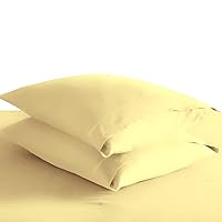 Pizuna 400 Thread Count Cotton-Envelope-Pillow-Cover Queen-Size 2 Pack Mellow Yellow, 100% Long Staple Cotton Soft Sateen Weave Pillow-Covers-with-8inch-Flap