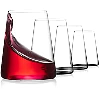 BENETI German Made Stemless Wine Glasses set 4 | Premium 17oz Stemless Wine Glass | Crystal Glass Cups For Red & White Wine, Modern Durable Drinking Glasses, Gift Idea for Men or Women