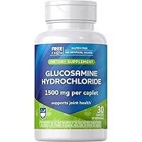 Rite Aid Glucosamine Hydrochloride Caplet - 1500mg, 30 Count, Joint Support Supplement, Antioxidant Properties, Helps with Inflammatory Response, Occasional Discomfort Relief for Back, Knees & Hands