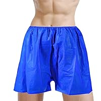 Paper Shorts Large Size Disposable Medical Exam Unisex Shorts for Massage, Salon, Hospital Or Spray Services (50PCS, Blue)