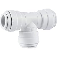 John Guest Speedfit 1/4 Inch Union Tee Connector, Push to Connect Plastic Plumbing Fitting, PP0208WP