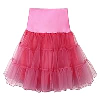 Women's High Waist Puffy Skirt 80s Tutu Skirts Layer Mesh Pleated Tulle Skirts for Women Elastic Waist Party Tutus