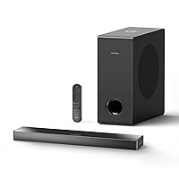 ULTIMEA Sound Bars for Smart TV with Subwoofer, 160W Peak Power, 2.1 Deep Bass PC Soundbar for Game, Bass Boost, Bluetooth 5.3 Home Audio Sound Bars Work with HDMI ARC, Ultra-Slim Series Nova S40