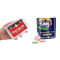 76-Piece First-Aid Kit and TUMS Fruit Antacid Chewable Tablets (3-8ct Rolls) Bundle