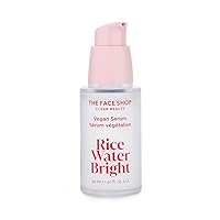 The Face Shop Rice Water Bright Vegan Serum - Targets Uneven Skin Tone & Dryness, Brightening, Nourishing, Hydrating Face Serum - Rice Water, Hyaluronic Acid, Niacinamide Serum - Korean Skin Care