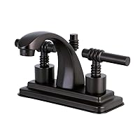 Kingston Brass KS4645ML Milano 4-Inch Centerset Lavatory Faucet with Metal lever handle, Oil Rubbed Bronze