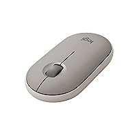 Logitech Pebble Wireless Mouse with Bluetooth or 2.4 GHz Receiver, Silent, Slim Computer Mouse with Quiet Clicks, for Laptop/Notebook/iPad/PC/Mac/Chromebook - Sand