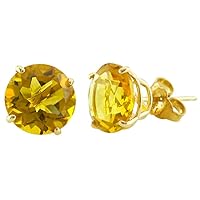Solid 14k Yellow Gold 8mm Round Stud Earrings
