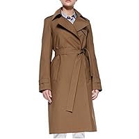 Cotton Blend Belted Tie-Waist Trench Coat Plus 1x-10x