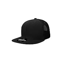 DECKY Youth 6 Panel High Profile Structured Cotton Trucker, Black