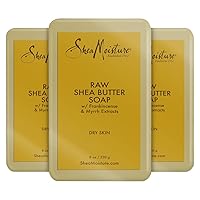 Face and Body Bar Soap for Dry Skin with Paraben Free, Raw Shea Butter, Myrhh, 8 Ounce, (Pack of 3)