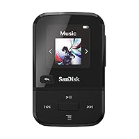 SanDisk 16GB Clip Sport Go MP3 Player, Black - LED Screen and FM Radio - SDMX30-016G-G46K