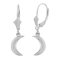 14K WHITE GOLD CRESCENT MOON EARRING SET