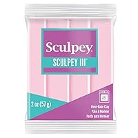 Sculpey III® Polymer Oven-Bake Clay, Ballerina Pink, Non Toxic, 2 oz. bar, Great for modeling, sculpting, holiday, DIY, mixed media and school projects.Perfect for kids & beginners!