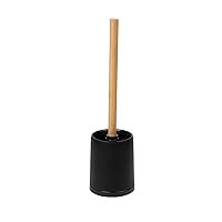 Toilet Brush and Holder Set, for Bathroom, Modern, Bathroom Accessory, Plastic and Rayon from Bamboo, Black