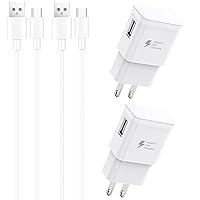 Samsung Charger Fast Charging with USB Type C Cable 6FT for Samsung Galaxy S10/S10e/S10 Plus/S9/S9 Plus/S8/S8 Plus/S20 S21 S22 Ultra/Note 8/Note 9/Note 10/A13/A03s/A32/A31/A30/A50/A51/A52/A53 [2-Pack]