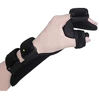 Dr A-Z Stroke Hand Splint- Soft Resting Hand Splint Resting Hand Splint Functional Finger Orthotics, Hemiplegia, Apoplexy, Traumatic Brain Injury Rehab (BLACK PUFF LEFT)