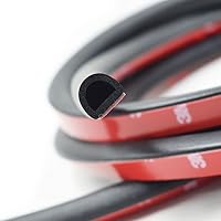 26ft Weather Stripping 1/2'' Universal Car Rubber Seal Strip Automotive Weather Stripping Self-Adhesive D-Shape for Car Door Engine Cover Trunk Lid