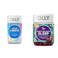OLLY Lovin' Libido Capsules for Women, Boost Desire, Maca & Damiana, 20 Day Supply + Muscle Recovery Sleep Gummies, Melatonin, Tart Cherry, 20 Day Supply