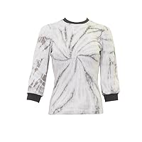 Hard Tail Women's Wide Ribbed 3/4 Sleeve Puff Sleeve Pullover Top (CMR-22)
