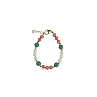 Luxury 14KT Gold-Filled Mini Beads with Mint and Coral European Simulated Pearls Stylish Baby Girl Bracelet (BCRMP)