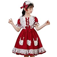 Summer Japanese Cute Short Sleeve Lolita Dress Casual Daily Lace Fluffy Princess Dresses for Girls