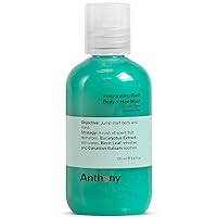 Anthony Mens Body Wash and Shampoo: Invigorating Rush 2-In-1 Liquid Gel Soap & Hair Shampoo – Pine Wood Scent Contains Eucalyptus Extract, Canadian Balsam & Birch Leaf 3.4 Fl. Oz