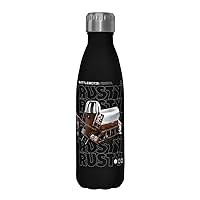 Battlebots Rusty Hero Stack Text 17 oz Stainless Steel Water Bottle, 17 Ounce, Multicolored