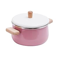 NA Enamel Milk Pot, Soup Pot, Baby Auxiliary Food Pot, Induction Cooker, General Pot Pink Soup Pot (Stock)