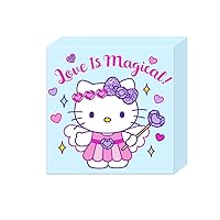Silver Buffalo Hello Kitty Love is Magical Glitter Box Sign Wall Art, 6 x 6 Inches